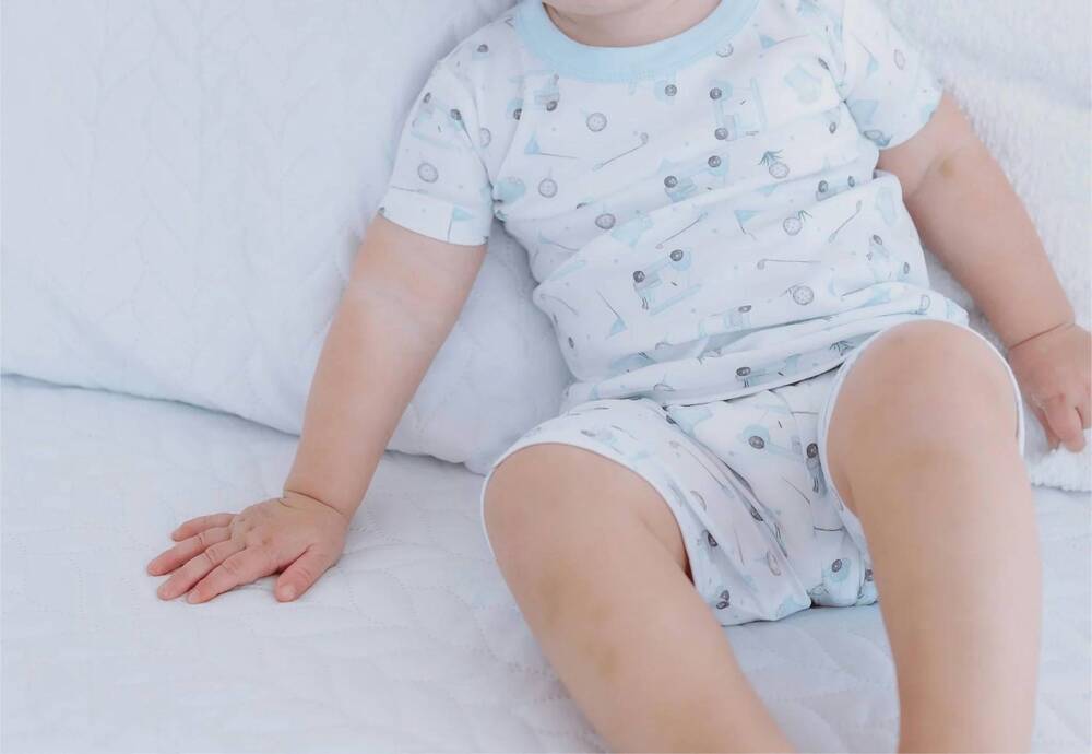 NEW MAGNOLIA BABY kids' little golfer short pajamas in blue